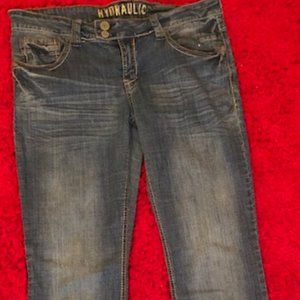 Juniors Hydraulic Denim Jeans Size 13/14 with Bling on Back Pockets